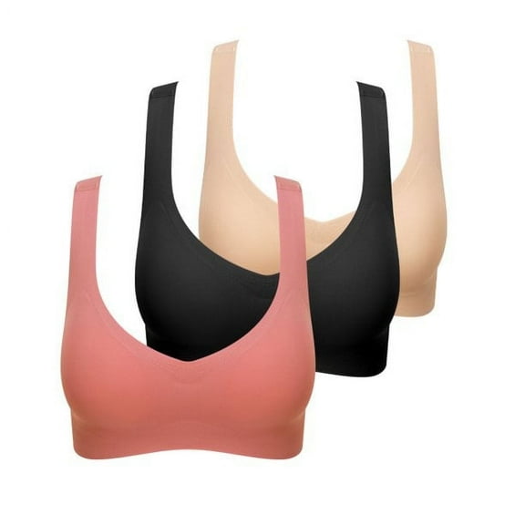 Senior Women's Wire-Free Bras 3-Pack, Comfort Stretch, Full Coverage