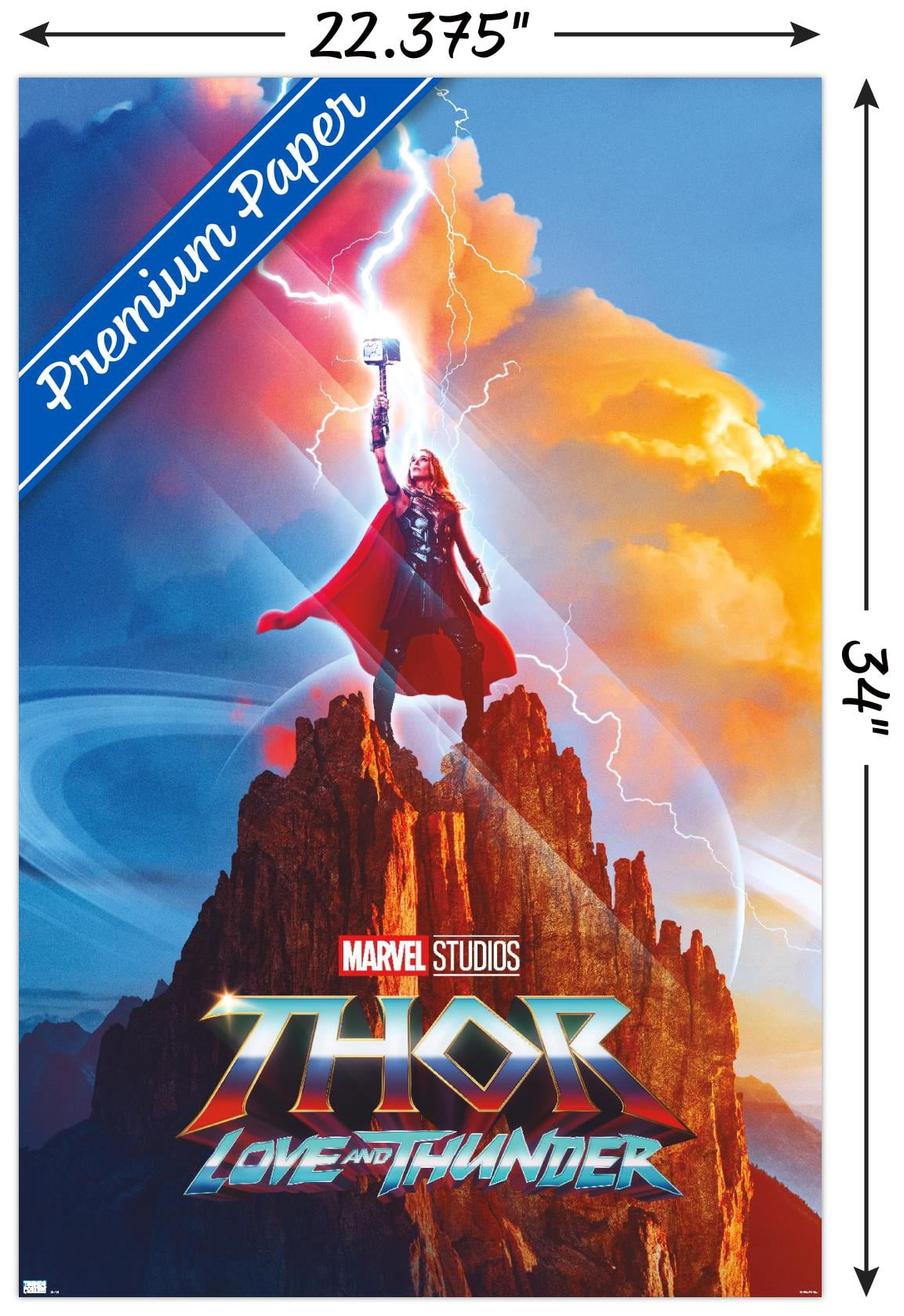 Marvel Thor: Love and Thunder - Mighty Thor One Sheet Wall Poster, 22.375" x 34"