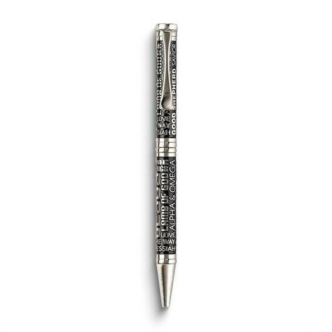 Silver tone and Black Names of Jesus Ballpoint Pen