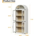 thumbnail image 2 of Senfot 72" Tall Arched Bookshelf Cabinet, Freestanding Storage Organizer,Modern Farmhouse Wood Bookcase with 4 Doors & Open Shelf, for Living Room or Bedroom, White, 2 of 8