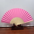 thumbnail image 3 of Birdeem Pattern Folding Dance Wedding Party Lace Silk Folding Hand Solid Color Fan, 3 of 10