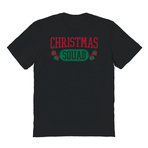 Christmas Holiday Christmas Squad Graphic Black Men's Cotton T-Shirt