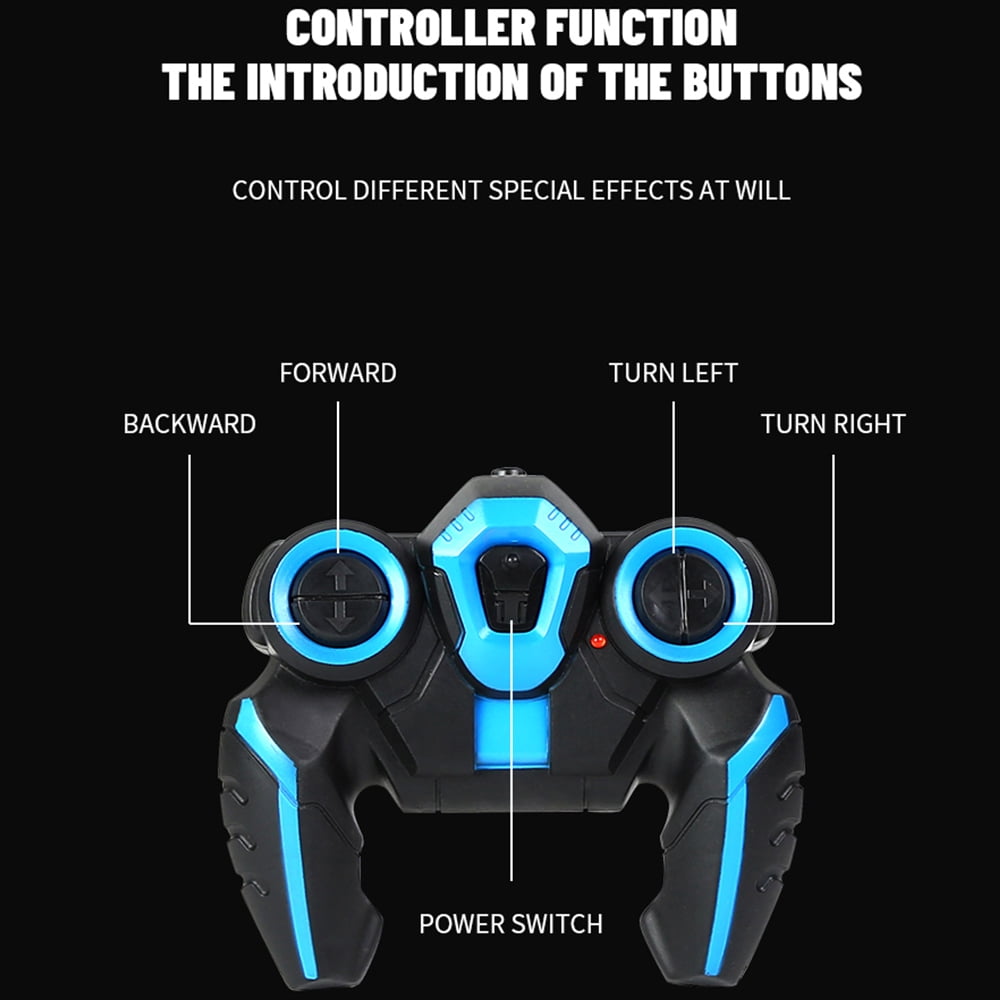 4WD Amphibious Remote Control Car - 2.4G High Speed Off-Road Stunt Vehicle, Waterproof Double-Sided Driving RC Car Toys Gift,,Blue，2 Battery