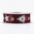 thumbnail image 1 of 1 Roll Christmas Ribbon Glitter Burlap Ribbon With Wired Edge Christmas Holiday Gift Box Wrapping Hair Bow Clips, 1 of 3