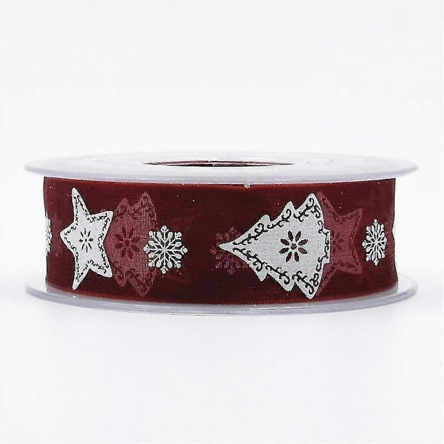 1 Roll Christmas Ribbon Glitter Burlap Ribbon With Wired Edge Christmas Holiday Gift Box Wrapping Hair Bow Clips