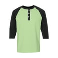thumbnail image 7 of 3/4 Sleeve Shirt Men Button Henley Baseball T-Shirts Fall Casual Sport Athletic Jersey Tee Tops Light Green 3XL, 7 of 7