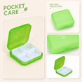 thumbnail image 4 of Pill Organizer 4 Compartment Green 3X3X1 Inch Compact for Travel and Purses, 4 of 7