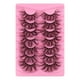 thumbnail image 1 of Una caja de 7 pares de pestañas postizas 8D de piel de marta frita, pestañas gruesas rizadas para maquillaje de escenario, 1 of 5
