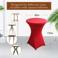 thumbnail image 2 of Cocktail Round Spandex Table Cover Four-Way Tight Fitted Stretch Tablecloth Table Cloth for Outdoor Party Banquet Vendor Wedding,red,red，G37779, 2 of 6