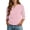 Pink, variant on Gsakboxl Womens Summer Tops Women Solid Color Henley Button Collar 3/4 Sleeve Casual Blouse Top Tee Beige L