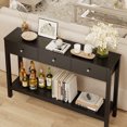 thumbnail image 2 of Aiho Console Table with 3 Drawers, Wood Entryway Table with Storage Shelf, Sofa Tables Narrow Long for Living Room, Entryway, Hallway, Foyer - Black, 2 of 12