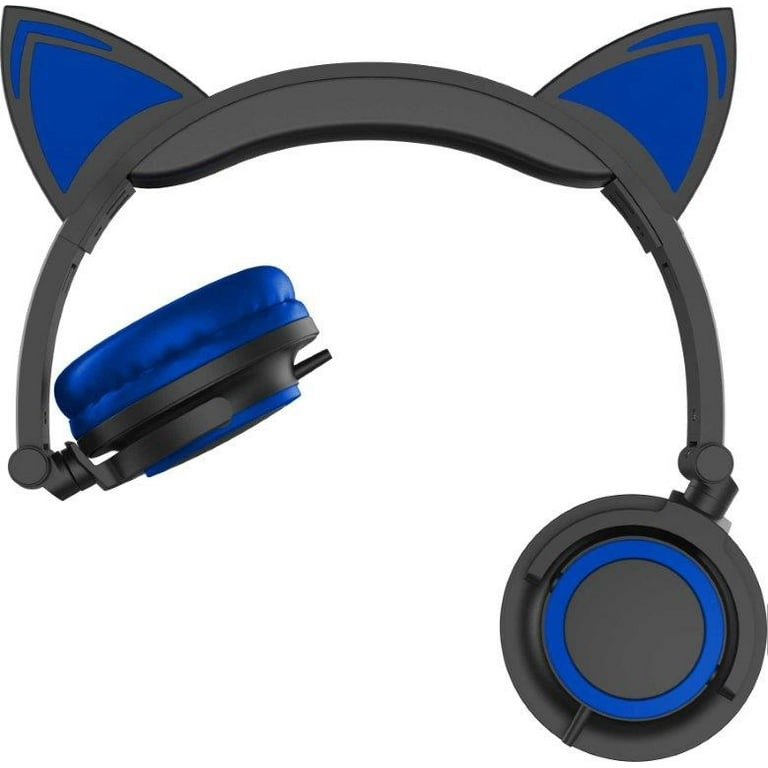 Hype Wired Blue LED Cat Ear Headphones with 3.5mm Jack Plug Walmart