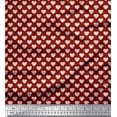 thumbnail image 1 of Soimoi Tissu en Soie Rouge Tissu à Imprimé de Cœurs Roses au Mètre 42 Pouces de Large, 1 of 5