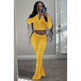 thumbnail image 3 of Women Casual 2 Piece Outfit Tracksuits High Waist Flared Pant Workout Sets with Pockets, 3 of 6