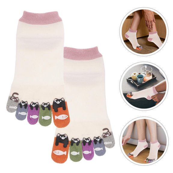 BESTYASH Women's Breathable Toe Socks with Non- Grip, Multi-Color Athletic and Casual Socks for Sports & Daily Wear