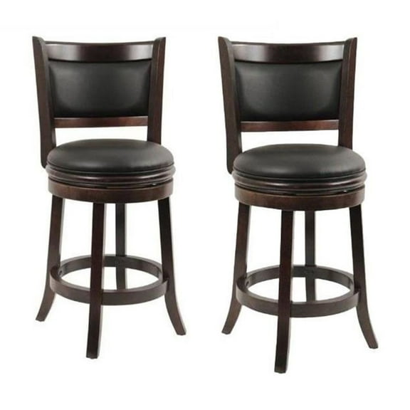 24" Swivel Counter Stool in Cappuccino - Set of 2