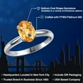 thumbnail image 2 of Gem Stone King PLAT-900 Platinum Yellow Citrine Engagement Ring for Women | 1.25 Cttw | Oval Checkerboard 8X6MM | Gemstone November Birthstone | Size 6, 2 of 6