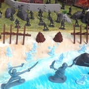 Plustopoy Medieval Castle Knight Toy Soldier Figures Army Men Toys, 1 Storage Bag,2 Dragons, 2 Bridges, 1 Map