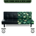 thumbnail image 3 of Xoenoiee Green Shamrock Heart Print Stretch Futon Slipcover Armless Futon Bed Cover Furniture Protector Without Armrests with Elastic Bottom for Kid, Soft Armless Futon Cover St. Patrick's Day Decor, 3 of 7