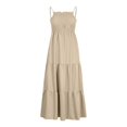 thumbnail image 4 of PENGXIANG Robes d'Été pour Femmes Boho Bretelles Spaghetti Smockées Robes Longues de Plage Sans Manches Robe Maxi Unie, 4 of 9