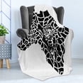 thumbnail image 4 of Safari Soft Flannel Fleece Throw Blanket, Illustration of Continent Map as Animal Skin Wilderness Species Print, Cozy Plush for Indoor and Outdoor Use, 70" x 90", Black and White, by Ambesonne, 4 of 5