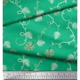 thumbnail image 3 of Soimoi Green Cotton Cambric Fabric Night Pine Leaves Printed Fabric 1 Yard 42 Inch Wide, 3 of 3