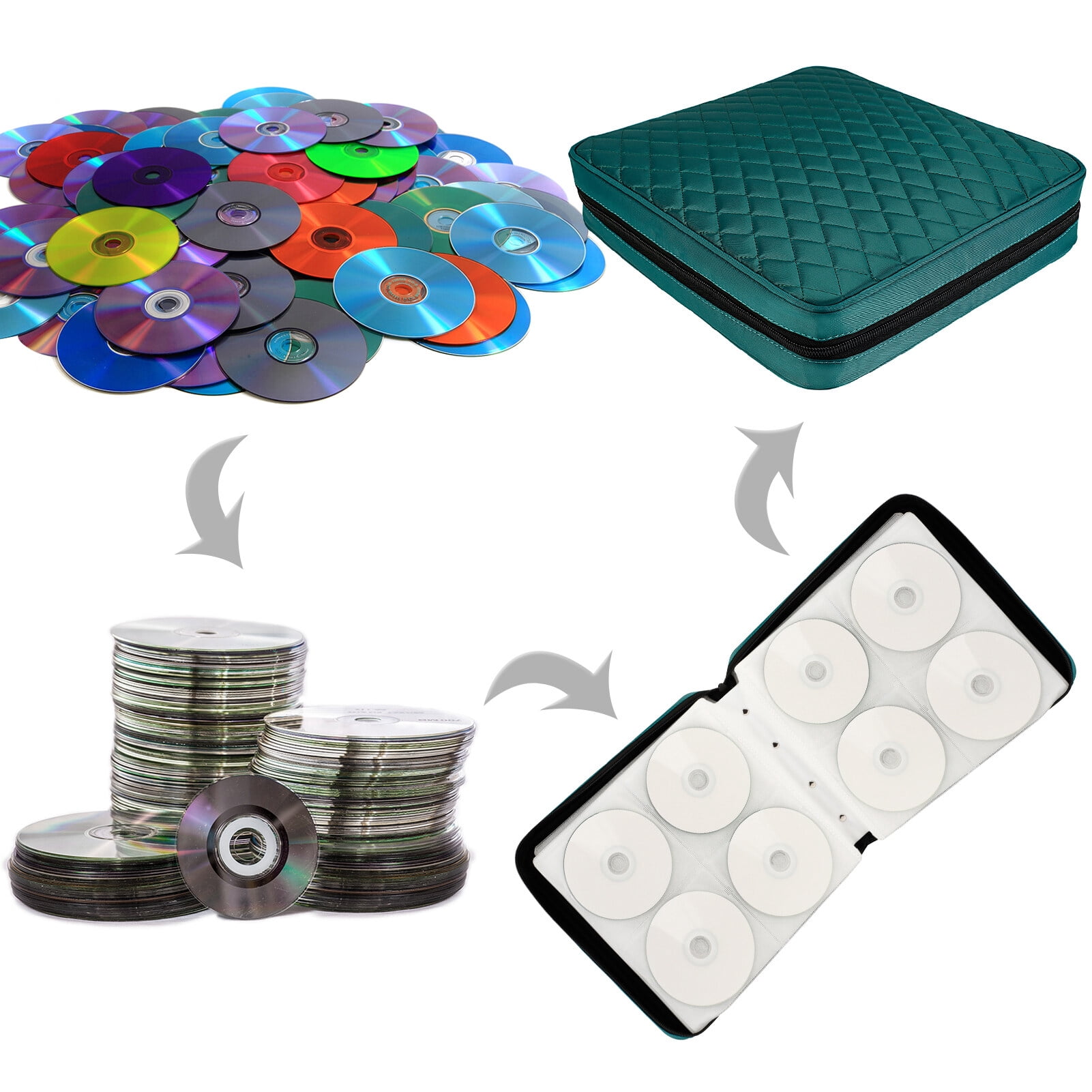 CD Case 160 Capacity Nylon Heavy Duty DVD Holder CD Organizer CD Storage Case