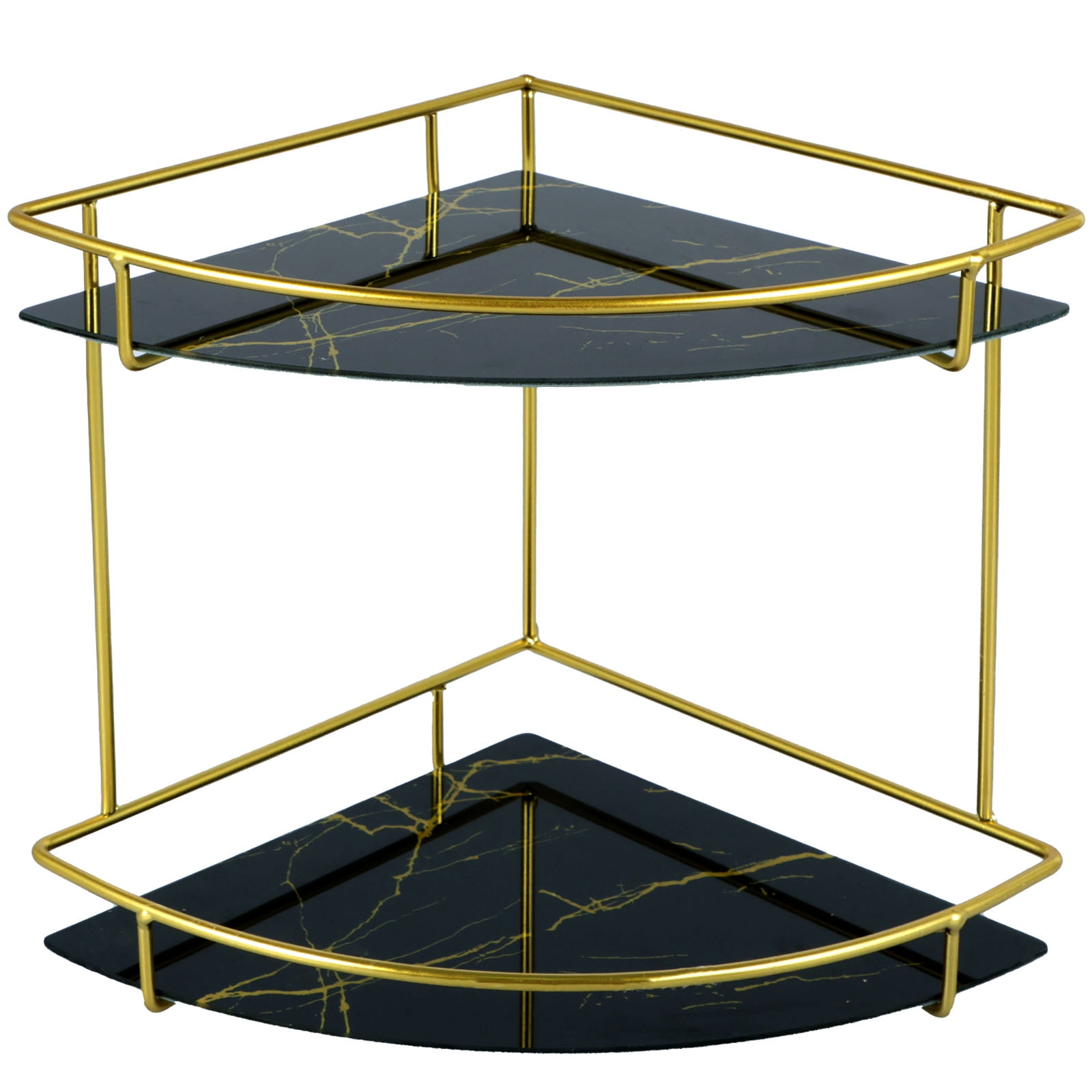 2 Tier Corner Bathroom Counter Organizer Metal Counter Corner Shelf