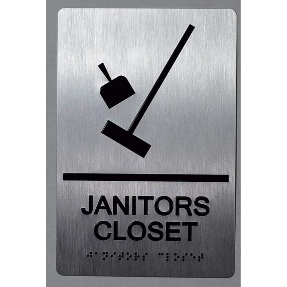 Janitors Closet Sign -(Aluminium,Silver,Size 6x9)-The Sensation line (ref-2201)