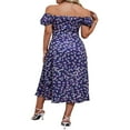 thumbnail image 4 of Women Ruffle Short Sleeve Square Neck Boho Floral Midi Dress Flowy A Line Long Dress, 4 of 7