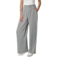 thumbnail image 2 of Futezty Women High Waist Casual Wide Leg Long Palazzo Pants Trousers with Pockets, 2 of 5