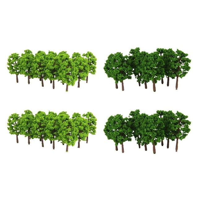 80 Piezas de árboles Modelo de Plástico 8 Cm 1: 150 Plantas Falsas Diorama Hechas