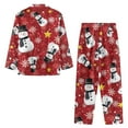 thumbnail image 6 of Garronmavis Christmas Snowman Pajama Set for Women Long Sleeve Button Down 2-Piece Loungewear Breathable Sleepwear PJs with Pants, Cute Night Clothes, 6 of 7