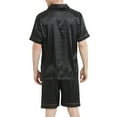 thumbnail image 4 of uublik Men Pajama Sets Short Sleeve Sleepwear 2 Piece Pj Sets for Men Soft Nightwear with Pockets, Black, 4 of 5