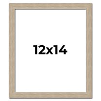 12x14 Frame Grey Solid Wood Picture Frame Width 1 Inches | Interior Frame Depth 0.5 Inches |