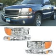 thumbnail image 2 of Labwork 4pcs Headlight Assembly Chrome Headlamp Housing Fit for GMC Sierra Yukon 1500 2500 3500 2001-2006, Front Left & Right, 2 of 5