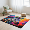 thumbnail image 6 of CURLYOOT Colorful Zebra Rug for Living Room Bedroom, 4x6 Ft Washable Area Rug, Non Slip Rugs for Entryway, Large Carpet for Indoor Dining Room, 6 of 7