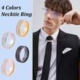 thumbnail image 5 of 4Pcs Mens Tie Ring 4 Colors Tie Holder Necktie Ring Rhinestone Tie Ring Solid Tie Tacks Accessories for Wedding Jewelry Gift, 5 of 5