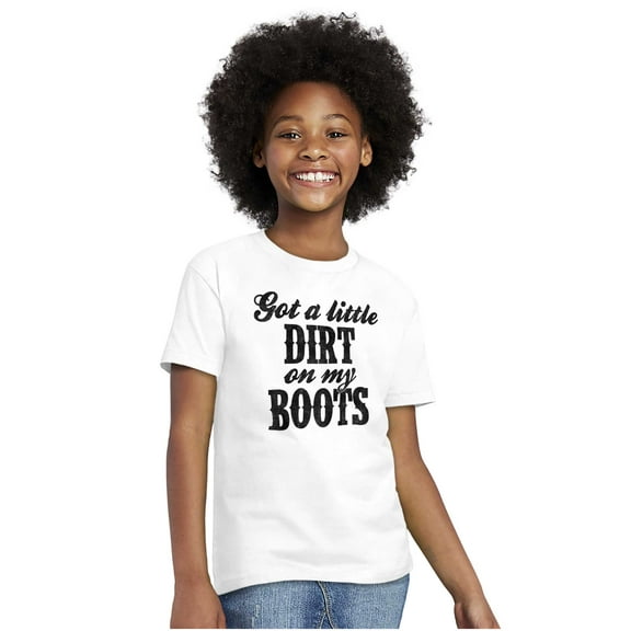 Got Little Dirt Boots Cute Southern Girls Kids T Shirt Tees Teen Brisco Brands XS