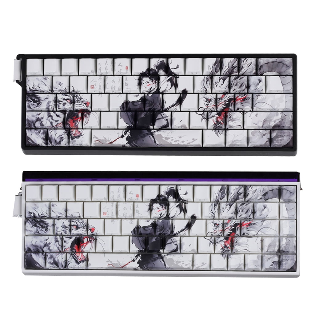 Anti Slip PBT Keycaps Dragon Theme Side Printing For Most Mechanical Keyboards 60% 68% Pattern
