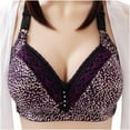 thumbnail image 3 of Penkiiy Women Bras Woman's Fashion Plus Size Wire Free Comfortable Push Up Hollow Out Bra Underwear Purple Bras, 3 of 6