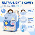 thumbnail image 6 of Lomyolo Kids Backpack for Girls 3-8, Small School Backpack for Preschool Kindergarten, Lightweight Toddler Backpack with Cartoon Patterns, Oxford Bookbag for Travel-BLUE, 6 of 7