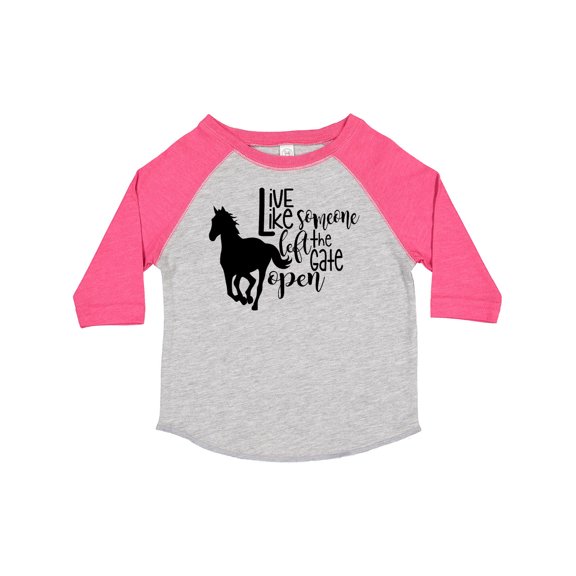 Inktastic Live Like Someone Left the Gate Open Horse Silhouette Boys or Girls Toddler T-Shirt
