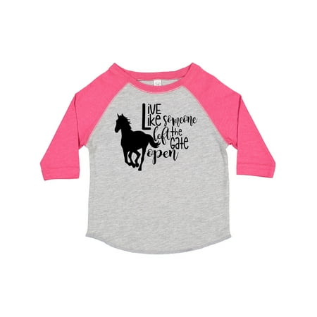 

Inktastic Live Like Someone Left the Gate Open Horse Silhouette Gift Toddler Boy or Toddler Girl T-Shirt