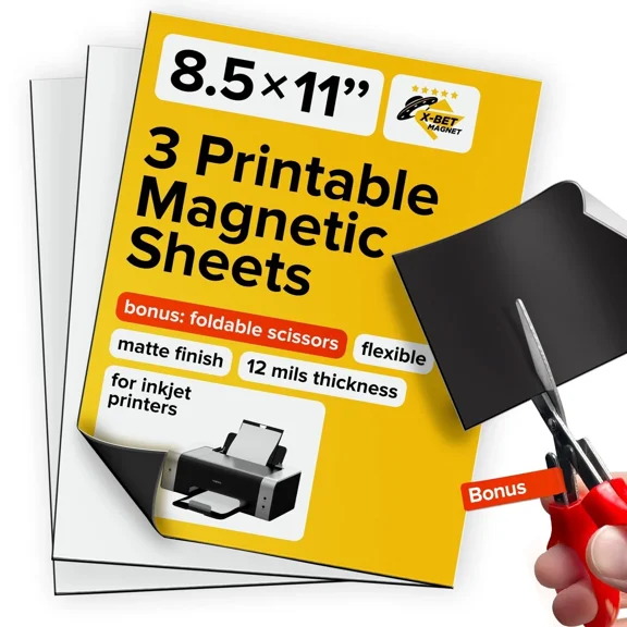 Printable Magnetic Sheets, Magnet Paper For Diy Stickers, Imánes 8.5X11, 3Pcs
