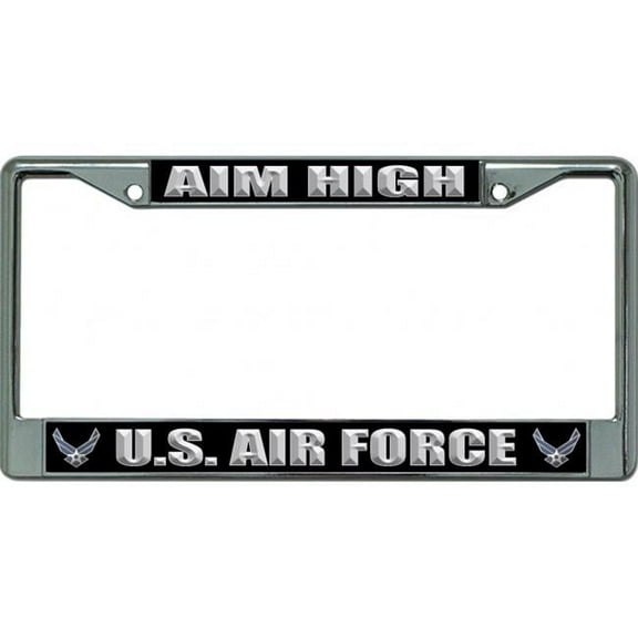 U.S. Air Force Aim High Chrome License Plate Frame