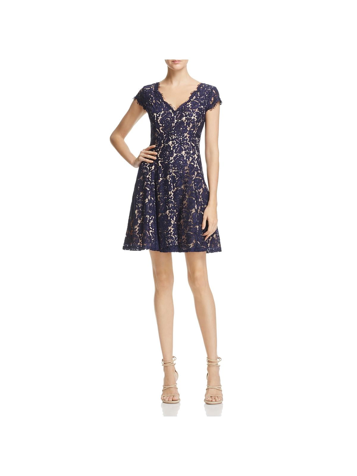 lace fit and flare cocktail dress