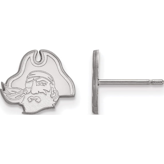 Sterling Silver S. Rh-Plated Logoart East Carolina University Xs Post Earrings (9 X 10) Made In United States ss046ecu