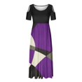 thumbnail image 3 of SMihono Robe Maxi Bohème d'Été pour Femmes Grande Taille Mode Décontractée Manches Courtes Épaules Dénudées Imprimé Col Rond Robe de Plage, 3 of 4