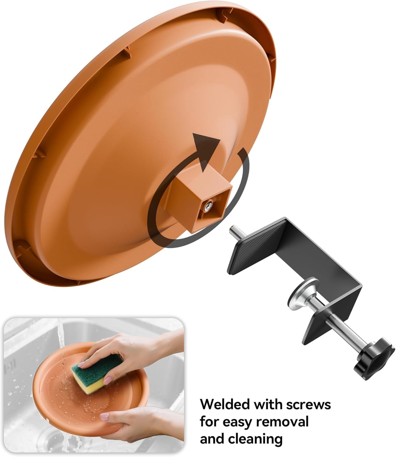 1 Piece 12 Inch Adjustable Bird Bath Bowl Balcony Deck Mounted Feeder Tool Free Setup